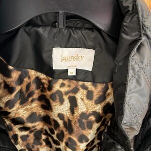 Laundry by Shelli Segal Black Jacket with Animal Print Lining